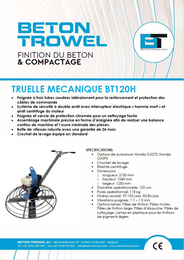Power Trowel BT120 FR