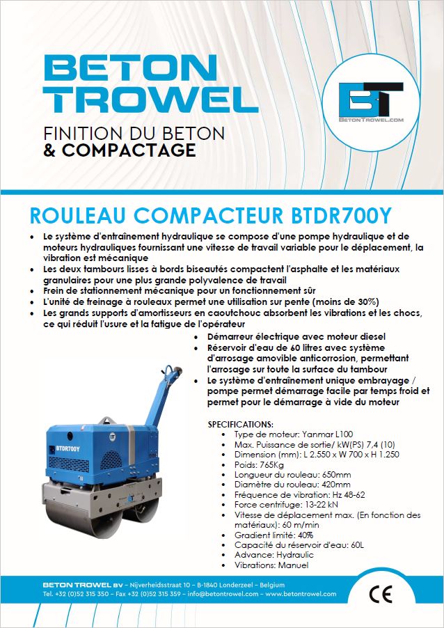 Rouleau Compacteur BTDR700Y
