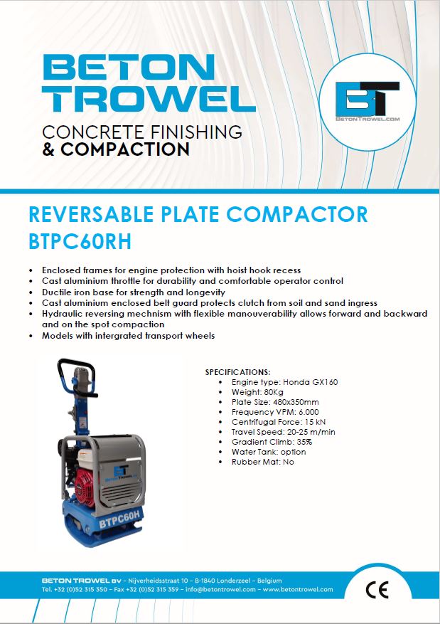 BTPC60RH Reversable Plate Compactor