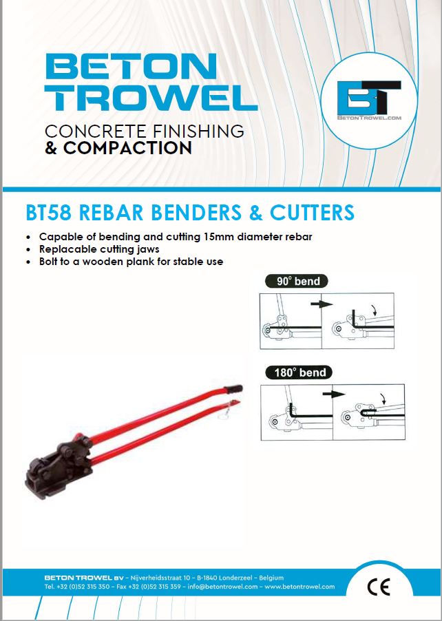 BT58 Rebar Benders & Cutters