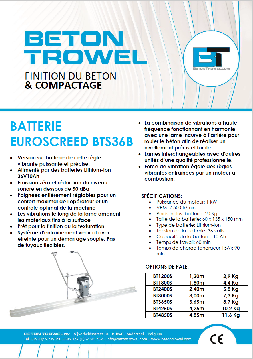 BTS36B Batterie Euroscreed FR