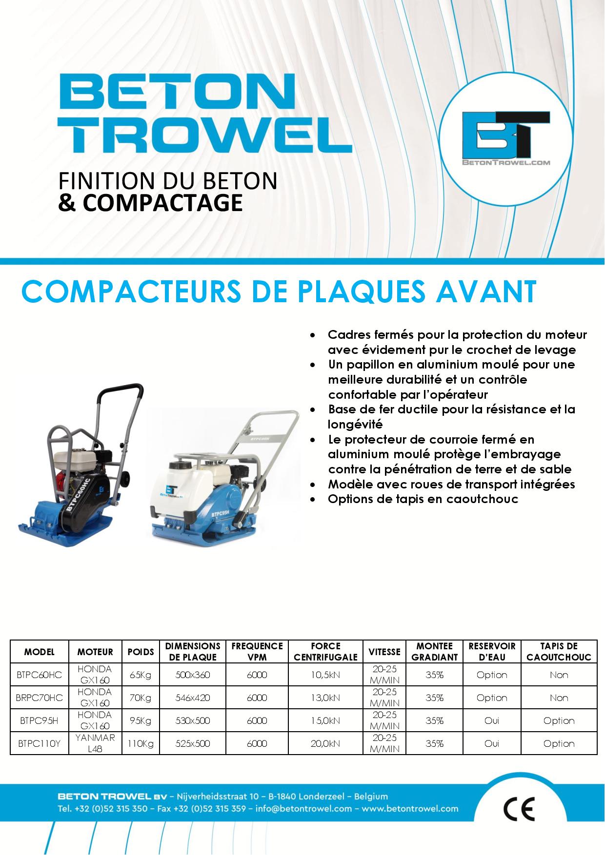 Compacteurs De Plaques Avant